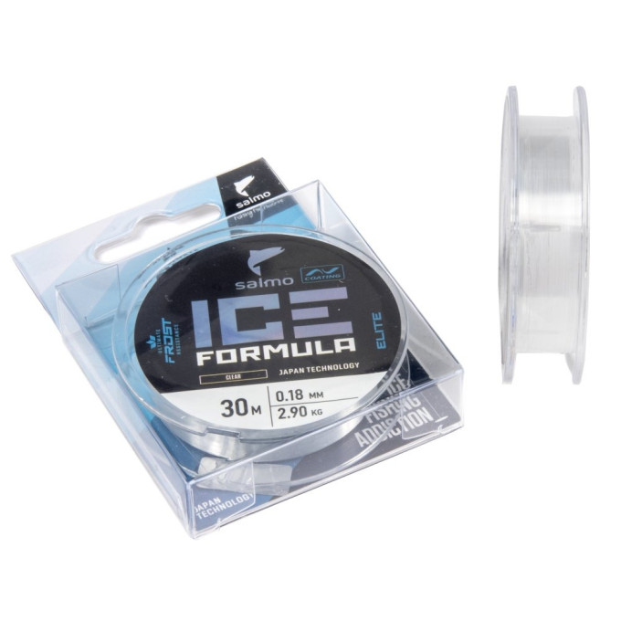 Леска монофильная зимняя SALMO ELITE ICE FORMULA CLEAR 030/018 4514-018